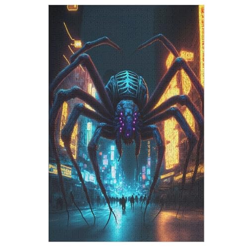 Giant Spinne Puzzles 1000 Teile Erwachsener Kniffel Spaß Für Die Ganze Familie - 1000 Puzzleteilige Motive, Holzpuzzle Kinder Erwachsene, Impossible Puzzle Schwer （78×53cm） von GGJJTT