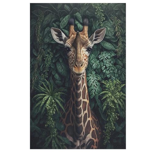 Giraffe Holzpuzzle Erwachsene - 1000 Teiliges Jigsaw Knobelspiel - Puzzle Für Erwachsene & Kinder - Outdoor & Reisespielzeug - Geduldspiel （78×53cm） von GGJJTT