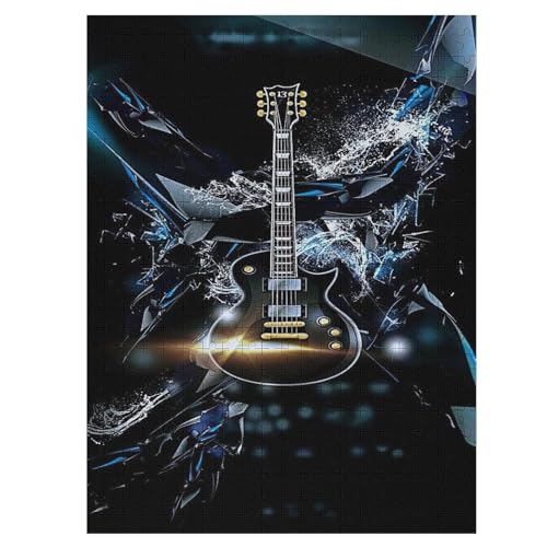 Gitarren Puzzle Für Erwachsene 500 Teile Premium 100% Recyceltes Brett Zum Lernen, Lernspielzeug, Familienspiele Kinder Holzpuzzle （55×41cm） von GGJJTT