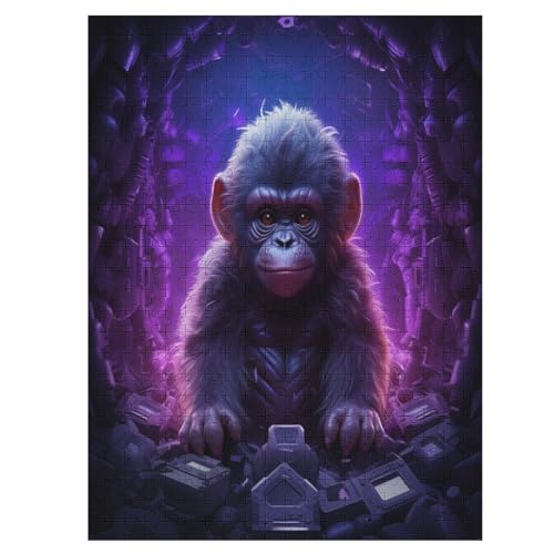 Gorilla 500 Teile Puzzle, Holzpuzzle, Puzzles Für Erwachsene Kinder, 500 Teile Puzzle Für Jugendliche & Erwachsene Lernspiel Herausforderungsspielzeug （55×41cm） von GGJJTT