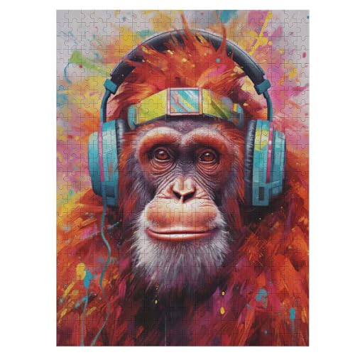 Gorilla 500 Teile Puzzles Für Erwachsene Holzpuzzle Familienpuzzlespiel Stressabbau-Puzzle Für Erwachsene Kinder Ab 12 Jahren （55×41cm） von GGJJTT