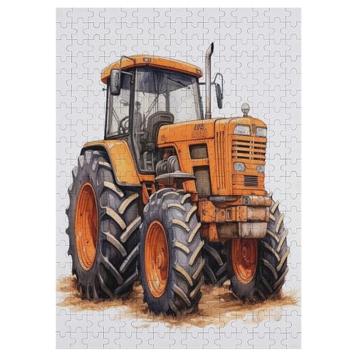 Grüner Traktor Holzpuzzle Erwachsene - 300 Teiliges Jigsaw Knobelspiel - Puzzle Für Erwachsene & Kinder - Outdoor & Reisespielzeug - Geduldspiel （42×30cm） von GGJJTT