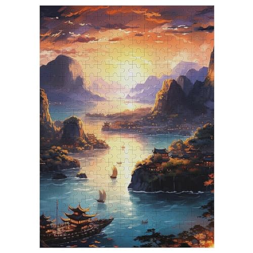 Halong-Bucht, Vietnam 300 Teile Premium-Puzzles Für Erwachsene Kinder- Holzpuzzles Spaß Und Lernspiele - Perfekte Puzzle-Geschenke （42×30cm） von GGJJTT