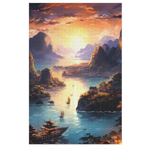 Halong-Bucht, Vietnam Puzzles 1000 Teile Erwachsener Kniffel Spaß Für Die Ganze Familie - 1000 Puzzleteilige Motive, Holzpuzzle Kinder Erwachsene, Impossible Puzzle Schwer （78×53cm） von GGJJTT