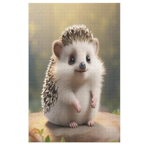 Hedgehog Puzzle 1000 Teile, Holzpuzzle Für Erwachsene, Impossible Puzzle, GesKükenlichkeitsspiel Für Die Ganze Familie, Puzzle Farbenfrohes Legespiel Kinder Puzzles （78×53cm） von GGJJTT