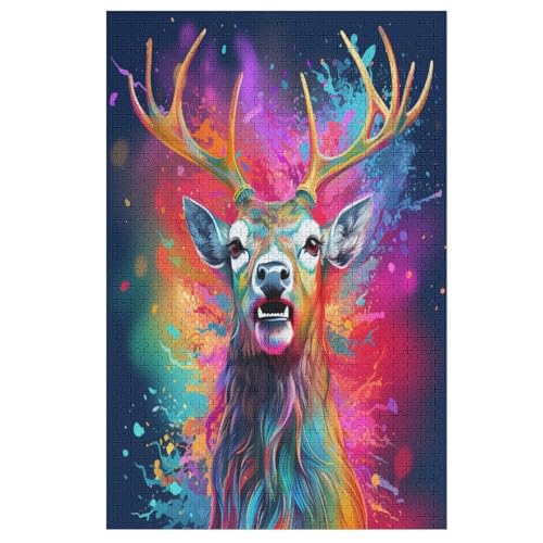 Hirsch Holzpuzzle 1000 Teile, Knobelspiele Für Erwachsene, Teenager, Puzzles Unmögliche - Kinder Puzzle Zimmer Deko 78×53cm Hirsch Holzpuzzle 1000 Teile, Knobelspiele Für Erwachsene, Teenager, Puzzles Unmögliche - Kinder Puzzle Zimmer Deko 78×53cm von GGJJTT