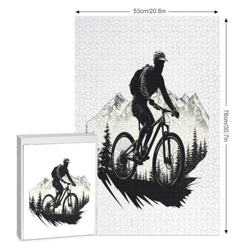 Holzpuzzle 1000 Teile, Mountainbike Puzzles Erwachsene Und Kinder, Am Besten Für Die Familienspielsammlung 78×53cm von GGJJTT