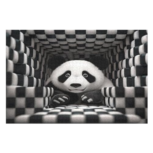 Holzpuzzle 1000 Teile, Panda Puzzles Erwachsene Und Kinder, Am Besten Für Die Familienspielsammlung - Puzzle （75×50cm） von GGJJTT