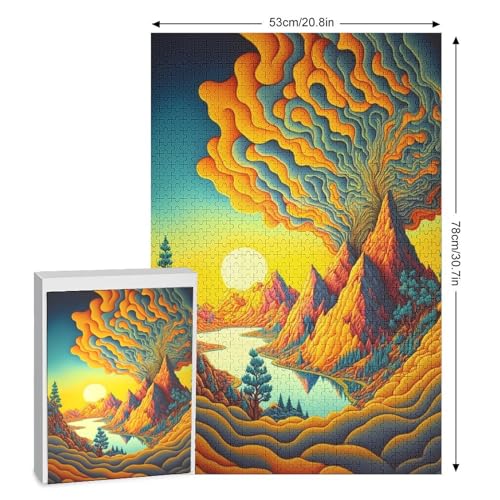 Holzpuzzle 1000 Teile, Psychedelisch Puzzles Erwachsene Und Kinder, Am Besten Für Die Familienspielsammlung 78×53cm von GGJJTT