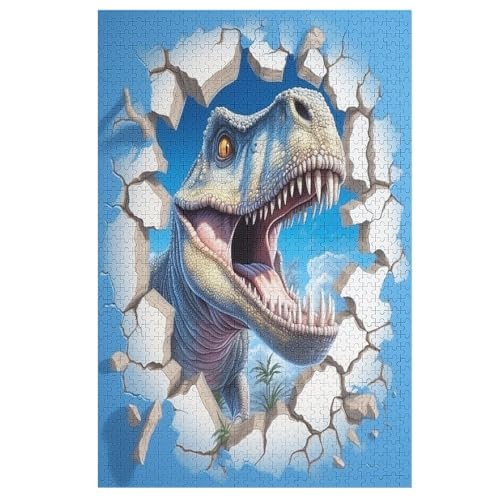 Holzpuzzle 1000 Teile, Tyrannosaurus Rex Puzzles Erwachsene Und Kinder, Am Besten Für Die Familienspielsammlung - Puzzle （78×53cm） von GGJJTT