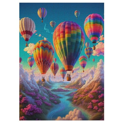 Holzpuzzle 300 Teile, Heißluftballon Puzzles Erwachsene Und Kinder, Am Besten Für Die Familienspielsammlung - Puzzle （42×30cm） von GGJJTT