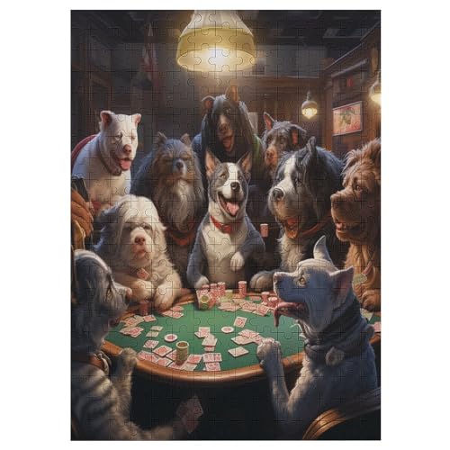 Holzpuzzle 300 Teile, süßer Hund Puzzles Erwachsene Und Kinder, Am Besten Für Die Familienspielsammlung - Puzzle （42×30cm） von GGJJTT