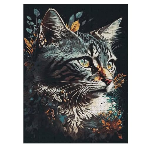 Holzpuzzle 500 Teile, Katze Puzzles Erwachsene Und Kinder, Am Besten Für Die Familienspielsammlung - Puzzle （55×41cm） von GGJJTT