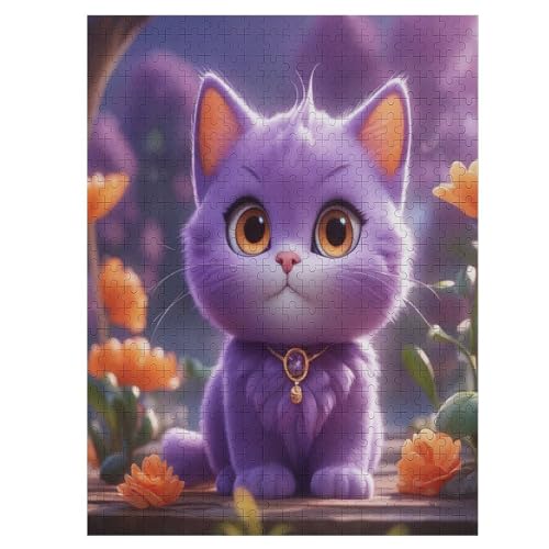 Holzpuzzle 500 Teile, Süße Katze Puzzles Erwachsene Und Kinder, Am Besten Für Die Familienspielsammlung - Puzzle （55×41cm） von GGJJTT