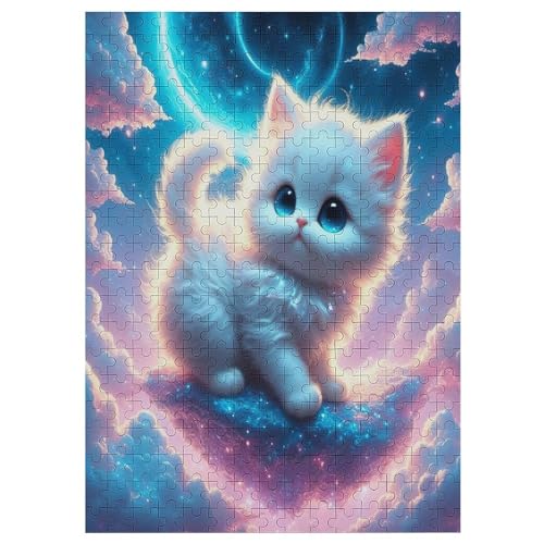 Holzpuzzle Cat Puzzle 300 Teile Erwachsene Klassische Pädagogisches Spielzeug Kinder Lernspiel Herausforderndes Puzzles Raumdekoration Detailreiches Geschenk （42×30cm） von GGJJTT