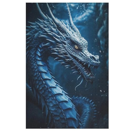 Holzpuzzle Drache Puzzle 1000 Teile Erwachsene Klassische Pädagogisches Spielzeug Kinder Lernspiel Herausforderndes Puzzles 78×53cm von GGJJTT