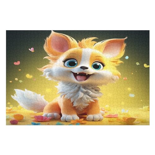 Holzpuzzle Fuchs Puzzle 1000 Teile Erwachsene Klassische Pädagogisches Spielzeug Kinder Lernspiel Herausforderndes Puzzles 78×53cm von GGJJTT