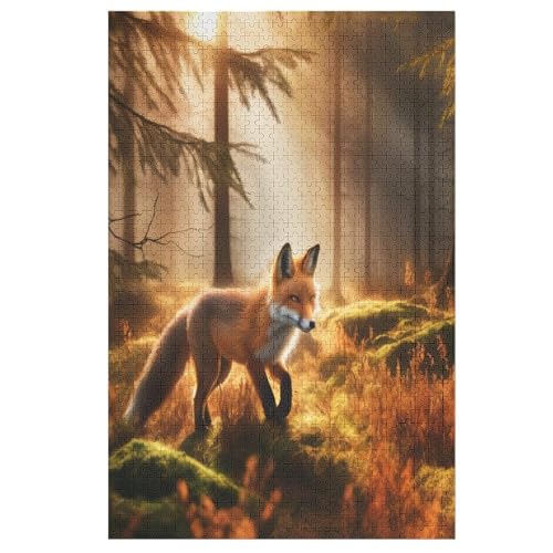 Holzpuzzle Fuchs Puzzle 1000 Teile Erwachsene Klassische Pädagogisches Spielzeug Kinder Lernspiel Herausforderndes Puzzles 78×53cm von GGJJTT