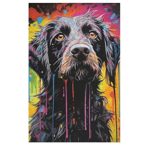 Holzpuzzle Hund Puzzle 1000 Teile Erwachsene Klassische Pädagogisches Spielzeug Kinder Lernspiel Herausforderndes Puzzles Raumdekoration Detailreiches Geschenk （78×53cm） von GGJJTT