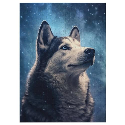 Holzpuzzle Husky Puzzle 300 Teile Erwachsene Klassische Pädagogisches Spielzeug Kinder Lernspiel Herausforderndes Puzzles Raumdekoration Detailreiches Geschenk （42×30cm） von GGJJTT