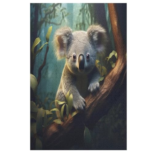 Holzpuzzle Koala Puzzle 1000 Teile Erwachsene Klassische Pädagogisches Spielzeug Kinder Lernspiel Herausforderndes Puzzles （78×53cm） von GGJJTT