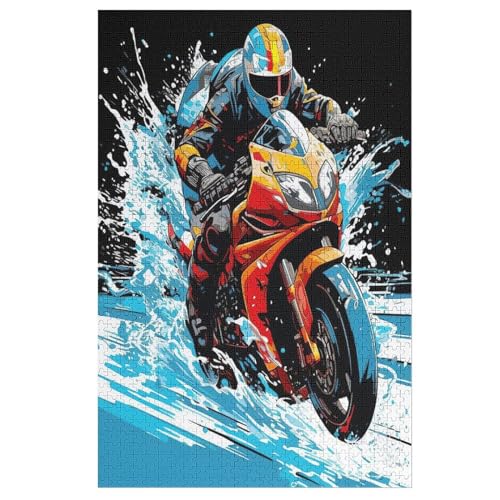 Holzpuzzle Motorrad Puzzle 1000 Teile Erwachsene Klassische Pädagogisches Spielzeug Kinder Lernspiel Herausforderndes Puzzles （78×53cm） von GGJJTT