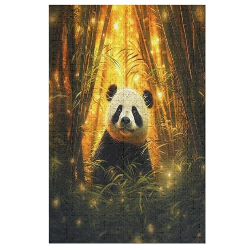 Holzpuzzle Panda Puzzle 1000 Teile Erwachsene Klassische Pädagogisches Spielzeug Kinder Lernspiel Herausforderndes Puzzles （78×53cm） von GGJJTT