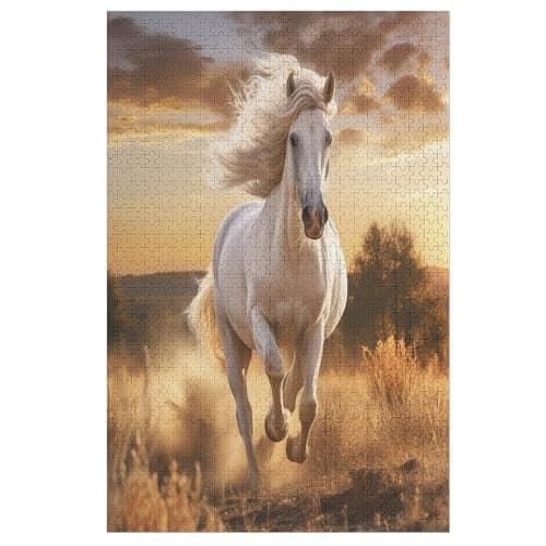 Holzpuzzle Horse Puzzle 1000 Teile Erwachsene Klassische Pädagogisches Spielzeug Kinder Lernspiel Herausforderndes Puzzles （78×53cm） von GGJJTT