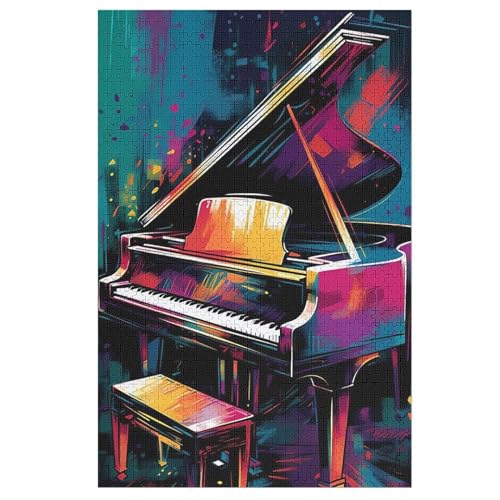 Holzpuzzle Piano Puzzle 1000 Teile Erwachsene Klassische Pädagogisches Spielzeug Kinder Lernspiel Herausforderndes Puzzles 78×53cm von GGJJTT