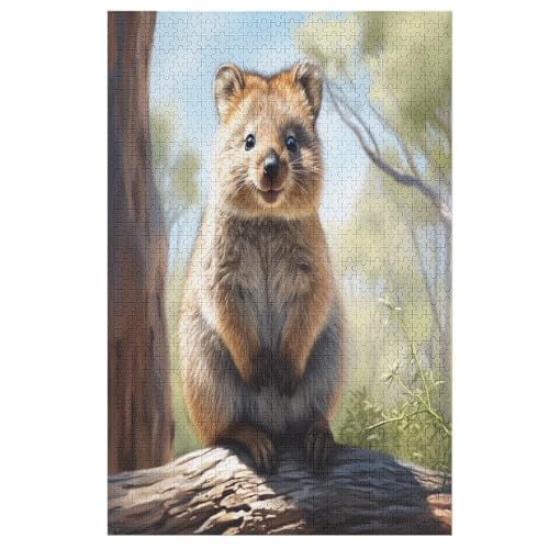 Holzpuzzle Quokka Puzzle 1000 Teile Erwachsene Klassische Pädagogisches Spielzeug Kinder Lernspiel Herausforderndes Puzzles 78×53cm von GGJJTT