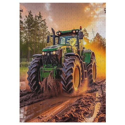 Holzpuzzle Traktor Puzzle 300 Teile Erwachsene Klassische Pädagogisches Spielzeug Kinder Lernspiel Herausforderndes Puzzles Raumdekoration Detailreiches Geschenk （42×30cm） von GGJJTT