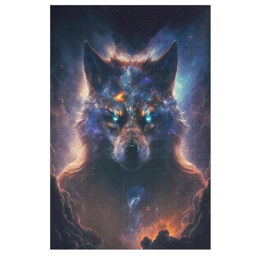 Holzpuzzle Wolf Puzzle 1000 Teile Erwachsene Klassische Pädagogisches Spielzeug Kinder Lernspiel Herausforderndes Puzzles 78×53cm von GGJJTT