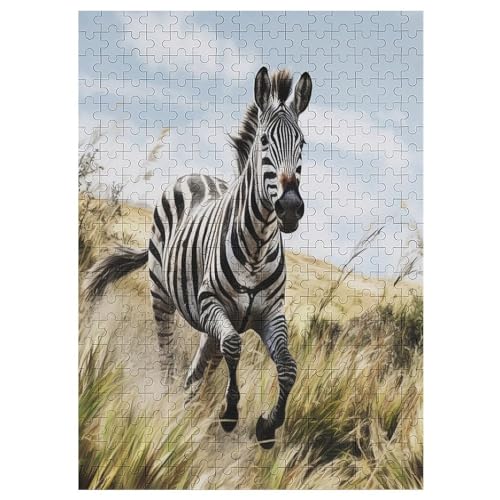 Holzpuzzle Zebra Puzzle 300 Teile Erwachsene Klassische Pädagogisches Spielzeug Kinder Lernspiel Herausforderndes Puzzles Raumdekoration Detailreiches Geschenk （42×30cm） von GGJJTT