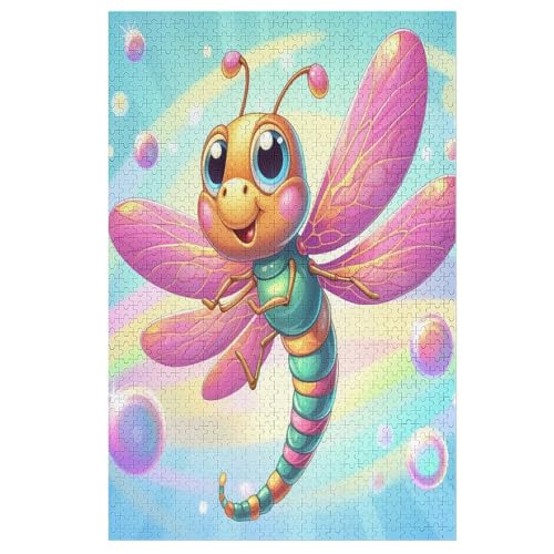 Holzpuzzles 1000 Teile Drachefly Pattern -Puzzle Für Jungen Und Mädchen, Schwierigkeitsgrad, Lernspiele, Familienspielzeug （78×53cm） von GGJJTT