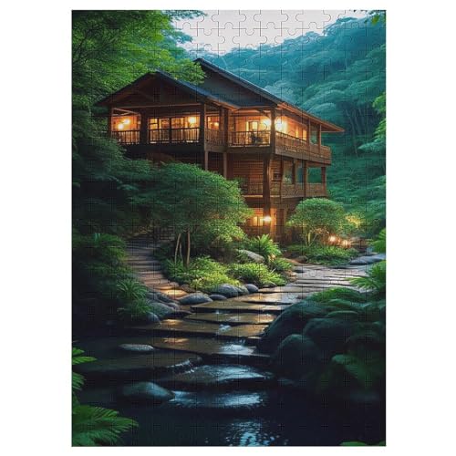 Holzpuzzles 300 Teile Japan Style -Puzzle Für Jungen Und Mädchen, Schwierigkeitsgrad, Lernspiele, Familienspielzeug （42×30cm） von GGJJTT