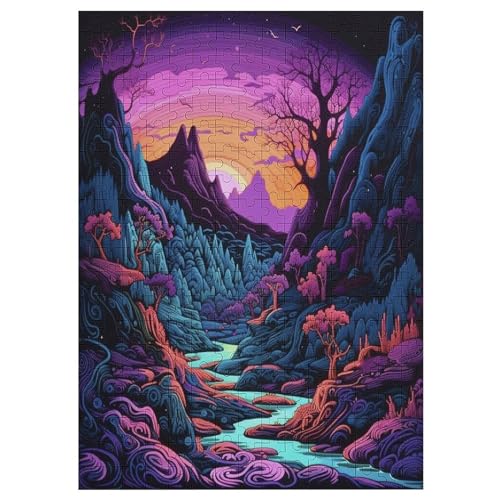 Holzpuzzles 300 Teile Landschaft -Puzzle Für Jungen Und Mädchen, Schwierigkeitsgrad, Lernspiele, Familienspielzeug （42×30cm） von GGJJTT