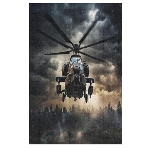 Hubschrauber Puzzle Für Erwachsene 1000 Teile Premium 100% Recyceltes Brett Zum Lernen, Lernspielzeug, Familienspiele Kinder Holzpuzzle （78×53cm） von GGJJTT