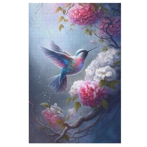 HummingVogel Holzpuzzle Für Erwachsene Teenager Stress Abbauen Familien-Puzzlespiel Poster 1000-teiliges Puzzle Kinder Lernspiel （78×53cm） von GGJJTT