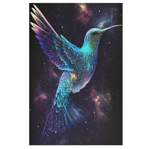 HummingVogel Puzzle 1000 Teile, Holzpuzzle Für Erwachsene Kinder, Impossible Puzzles, Geschicklichkeitsspiel Für Die Ganze Familie 78×53cm von GGJJTT