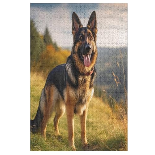 Hund Holzpuzzle 1000 Teile, Knobelspiele Für Erwachsene, Teenager, Puzzles Unmögliche - Kinder Puzzle Zimmer Deko （78×53cm） von GGJJTT