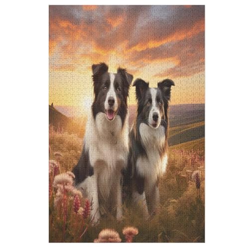 Hund Holzpuzzle Erwachsene - 1000 Teiliges Jigsaw Knobelspiel - Puzzle Für Erwachsene & Kinder - Outdoor & Reisespielzeug - Geduldspiel （78×53cm） von GGJJTT