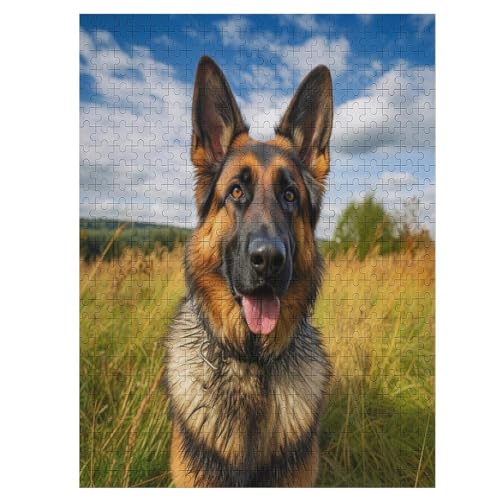 Hund -Puzzle, 500 Teile,Holzpuzzle Für Erwachsene Kinder, Lustiges Spielzeug, Denkspiel, Spielzeug, Bildungsspiel, Herausforderung, Pädagogisch, （55×41cm） von GGJJTT