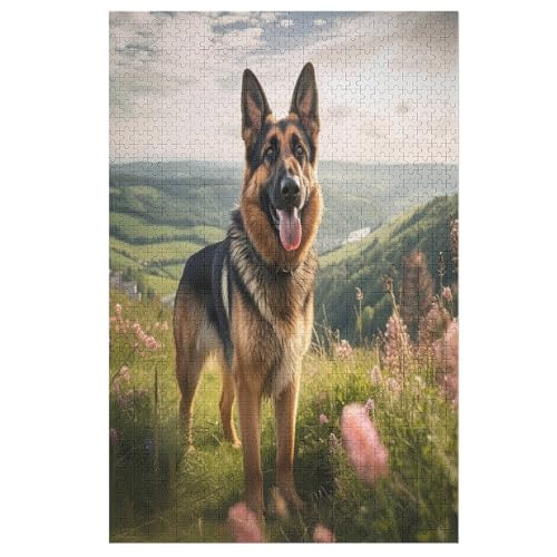 Hund Puzzle 1000 Teile, Holzpuzzle Herausforderndes Geschicklichkeitsspiel Für Die Ganze Familie, Kinder Erwachsenenpuzzle Ab 12 Jahren （78×53cm） von GGJJTT