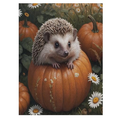 Igel-Puzzle Für Erwachsene, 500 Teile, Holzpuzzle, Kinderpuzzle, Dekompressionsspiel, Spielzeugpuzzle （55×41cm） von GGJJTT