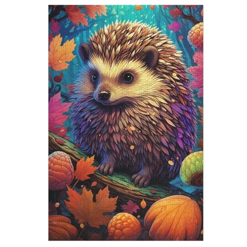 Igel Puzzles 1000 Teile Erwachsener Kniffel Spaß Für Die Ganze Familie, Holzpuzzle Kinder Erwachsene, Impossible Puzzle Schwer 78×53cm von GGJJTT