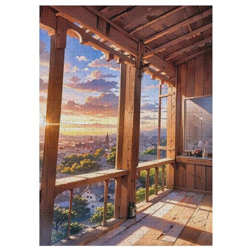 Japan-Stil Holzpuzzle 300 Teile, Knobelspiele Für Erwachsene, Teenager, Puzzles Unmögliche - Kinder Puzzle Zimmer Deko （42×30cm） von GGJJTT