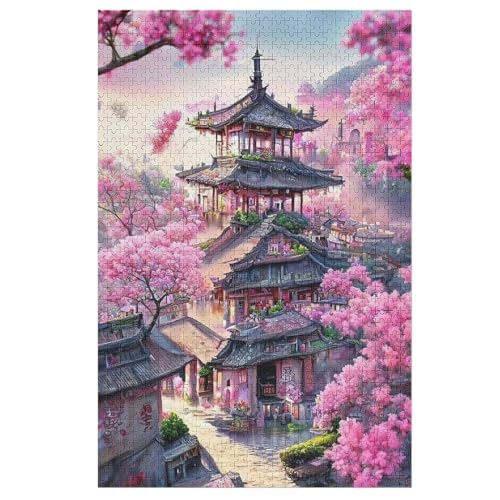 Japan Style Holzpuzzle 1000 Teile,Puzzles Für Erwachsene, Impossible Puzzle, Geschicklichkeitsspiel Für Die Ganze Familie,Home Dekoration Puzzle, Puzzle Kinder Legespiel （78×53cm） von GGJJTT