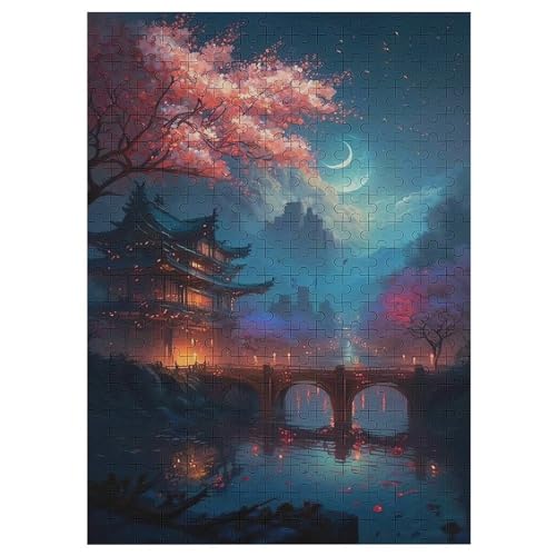 Japan Style Holzpuzzle 300 Stück Puzzles Für Erwachsene Teenager Stress Abbauen Familien-Puzzlespiel Poster 300-teiliges Puzzle Kinder Lernspiel Spielzeug Geschenk （42×30cm） von GGJJTT