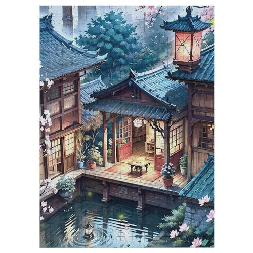 Japan Style Holzpuzzle 300 Teile, Knobelspiele Für Erwachsene, Teenager, Puzzles Unmögliche - Kinder Puzzle Zimmer Deko （42×30cm） von GGJJTT