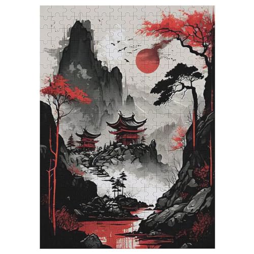 Japan Style Holzpuzzle 300 Teile,Puzzles Für Erwachsene, Impossible Puzzle, Geschicklichkeitsspiel Für Die Ganze Familie,Home Dekoration Puzzle, Puzzle Kinder Legespiel （42×30cm） von GGJJTT